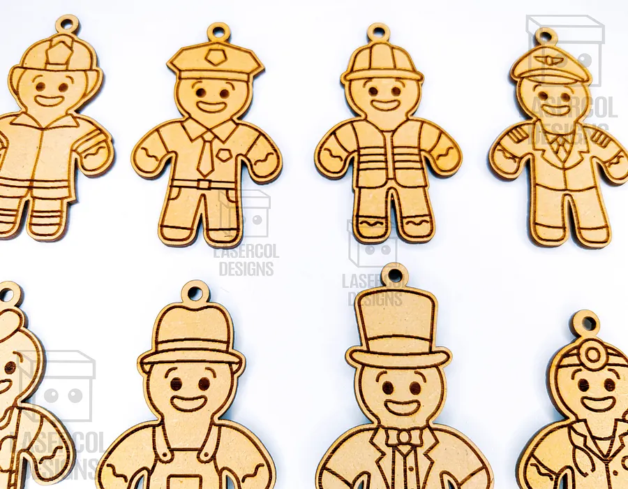 Gingerbread Cookies Christmas Ornaments Set 3 - Laser Cut Files product image (6)