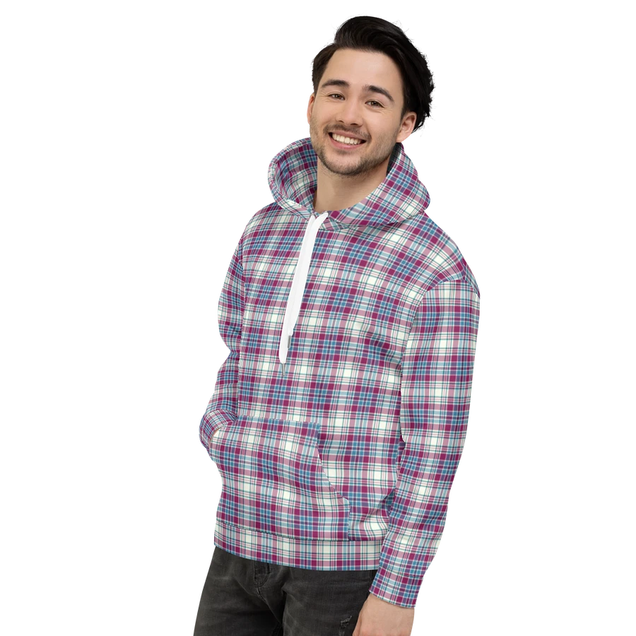 Turquoise and Magenta Plaid Hoodie product image (5)