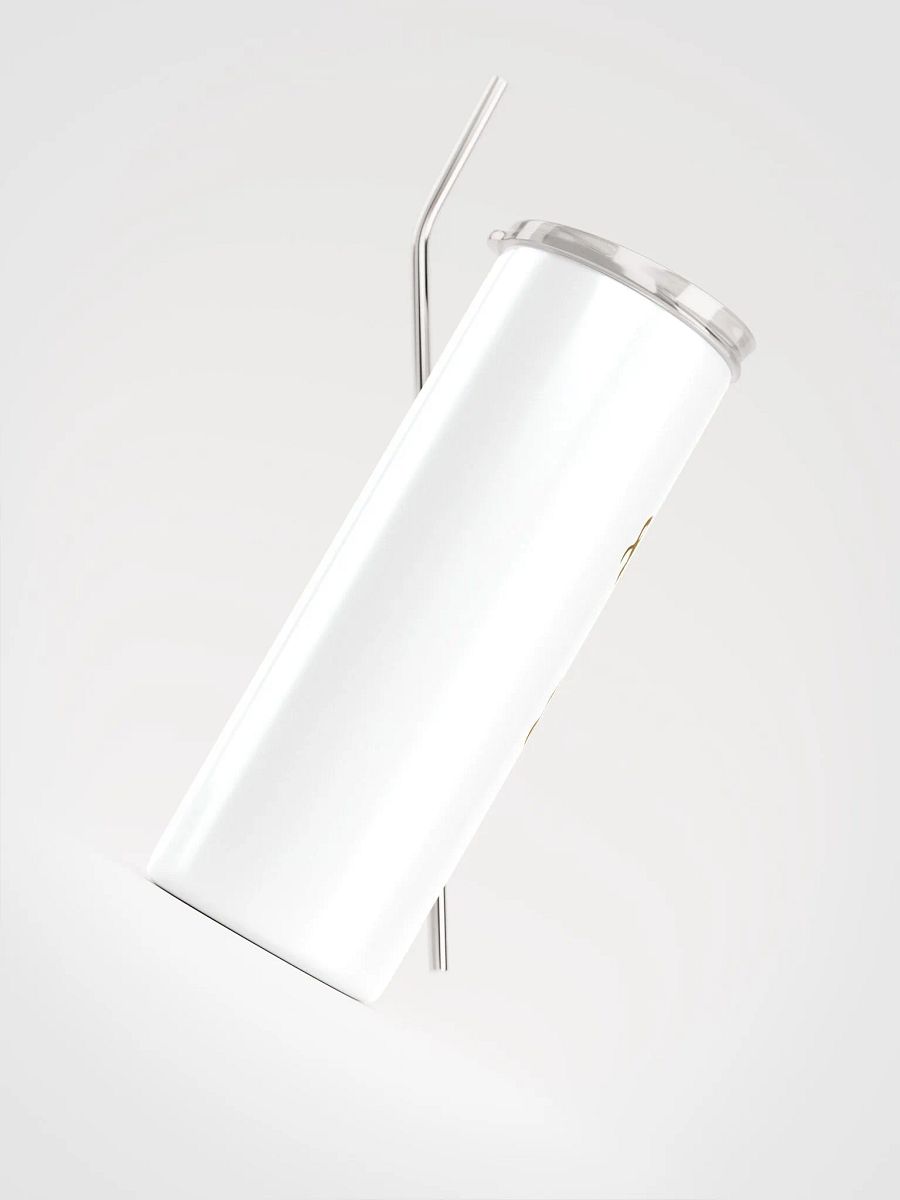 Chic & Celestial: White Taurus Steel Tumbler with Golden Messy Bun Design product image (4)