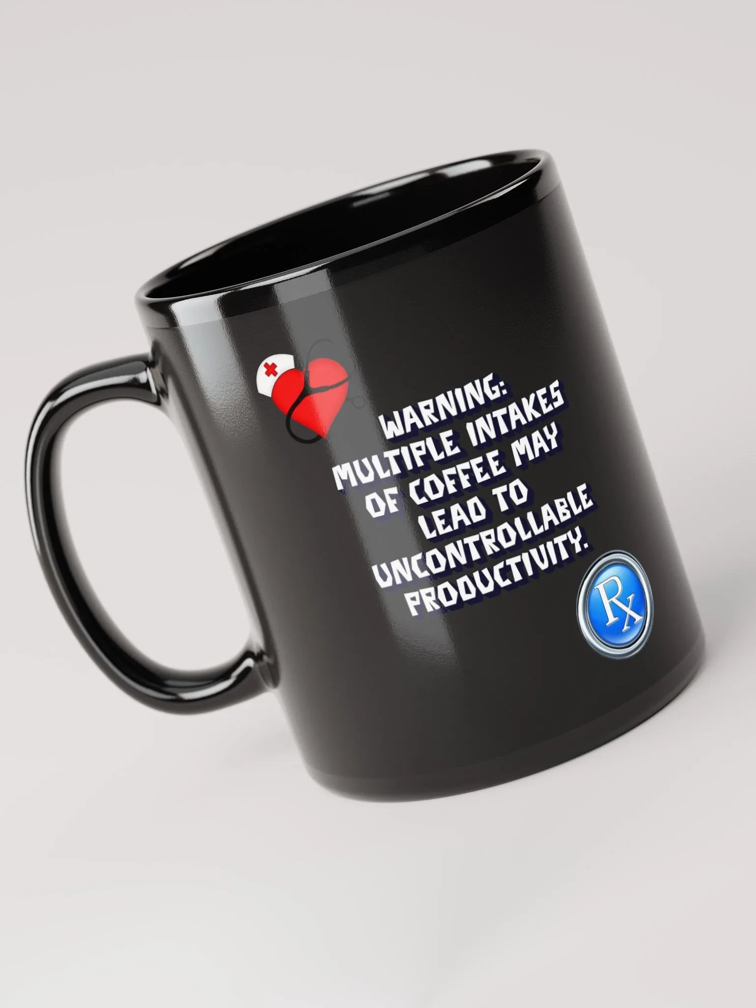 Multiple Intakes of Coffee May Lead To Productivity - Funny Black Mug product image (6)