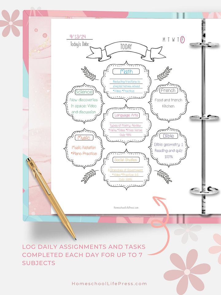 Homeschool Student Daily Journal Printable | Doodles product image (2)