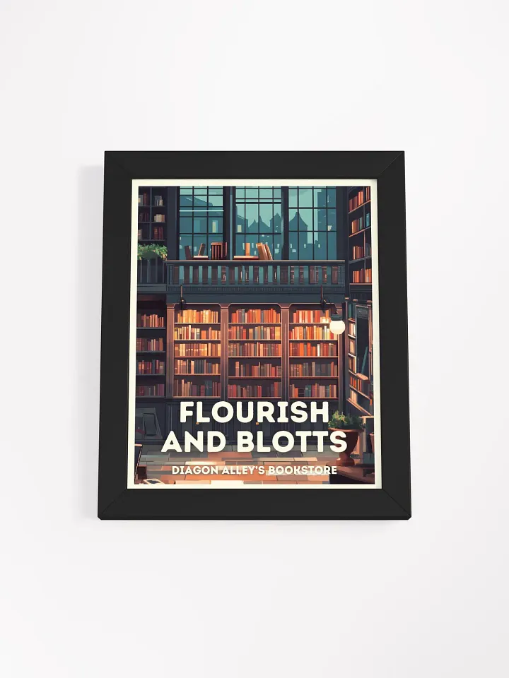 Flourish and Blotts Bookstore Vintage Travel Poster product image (1)
