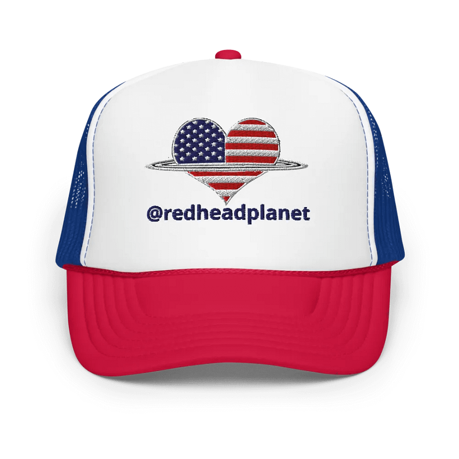 Stars & Stripes Redhead Planet Logo Foam Trucker Hat product image (1)