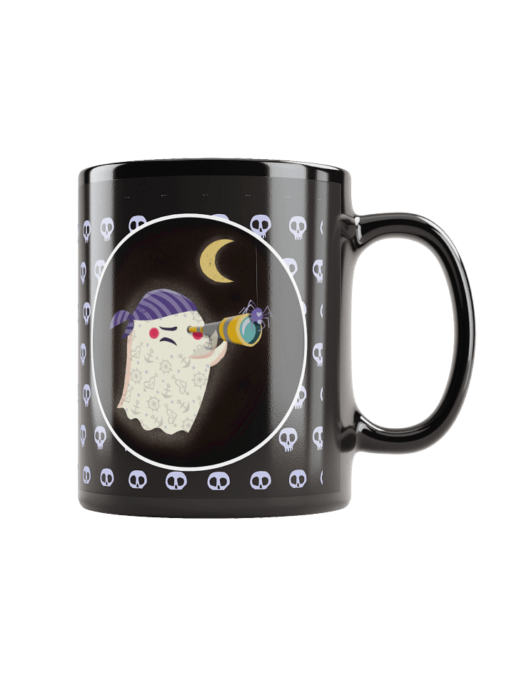 Little Ghost Pirate - Black Ceramic Mug product image (1)