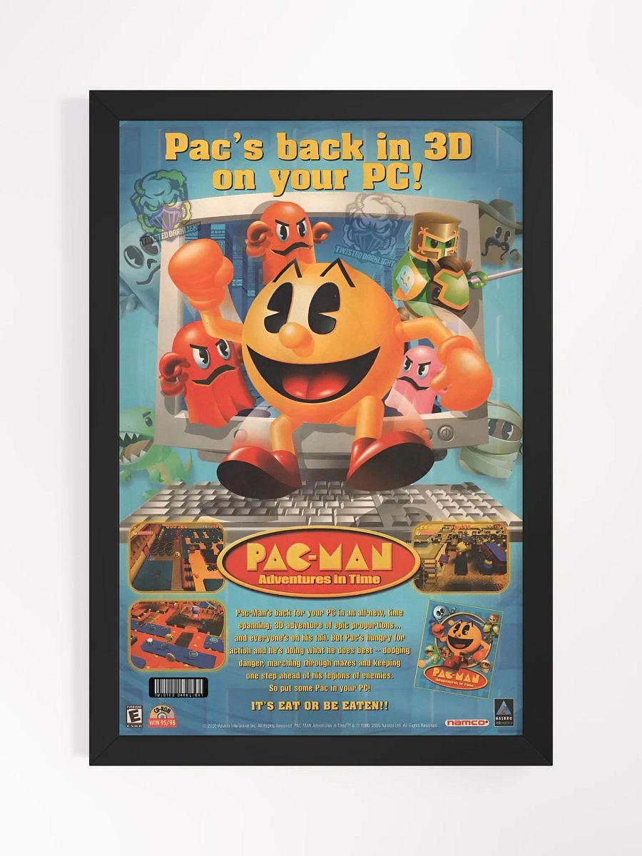 Retro Poster - PAC-MAN Adventures in Time. advertisement Poster from 2000 - Size 12" x 18". product image (4)