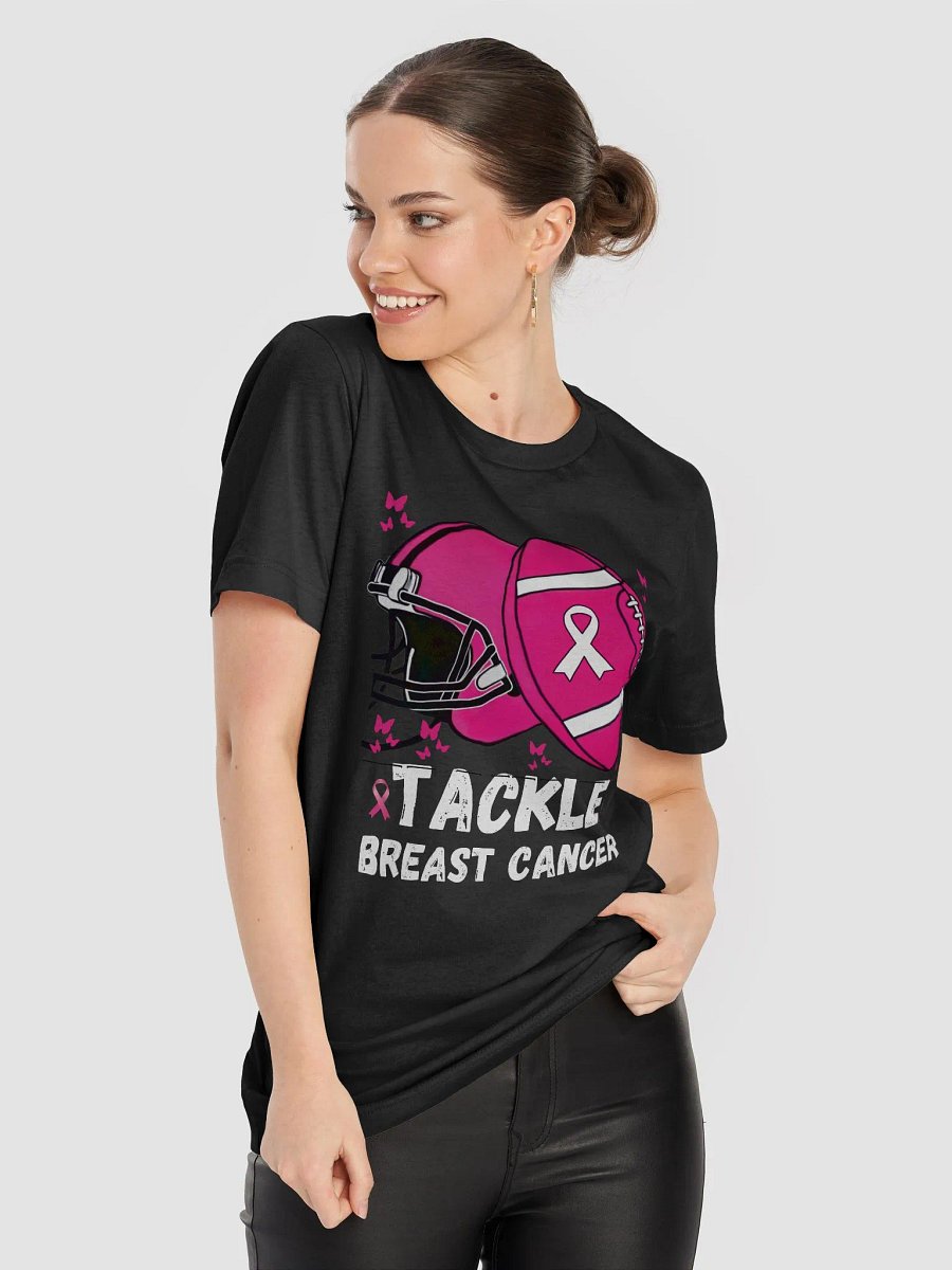 Tackle Football Breast Cancer Awareness Pink Ribbon T-Shirt product image (2)