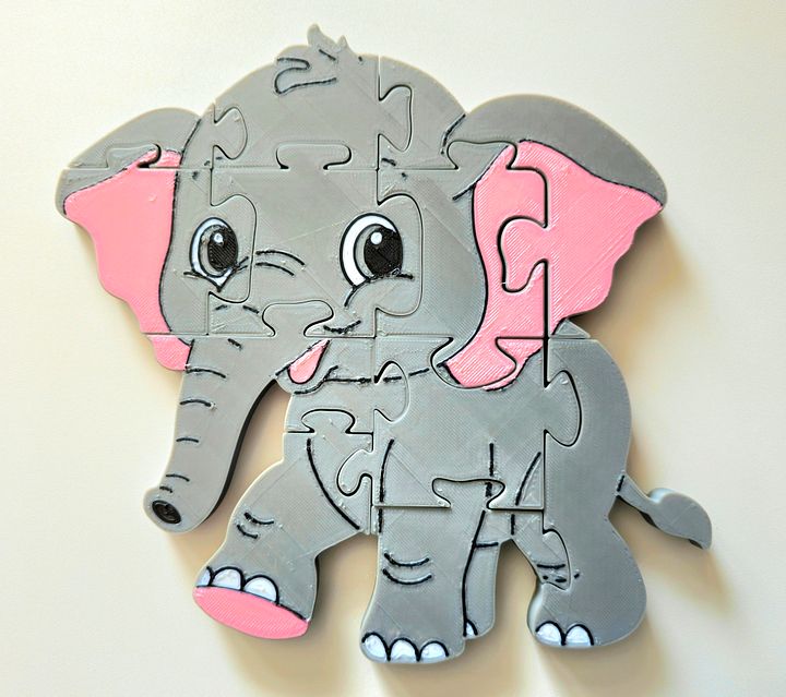 Elephant 3D Printed Jigsaw Puzzle– A Wild Adventure in Every Piece! product image (1)