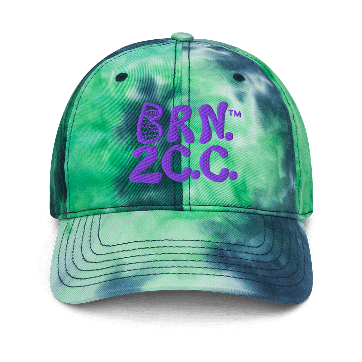 BRN.2C.C.™ | Tie-Dye Dad Hat | Coastal Cap with Groovy Vibes | Adjustable Unisex Cotton Cap | Purple 3D Puff Embroidered Logo product image (1)