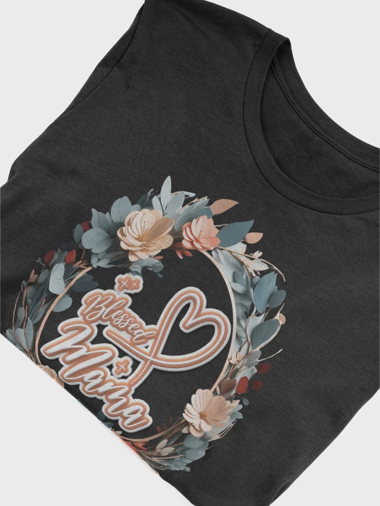 Mothers Day Floral Wreath Blessed Mama T-Shirt product image (2)