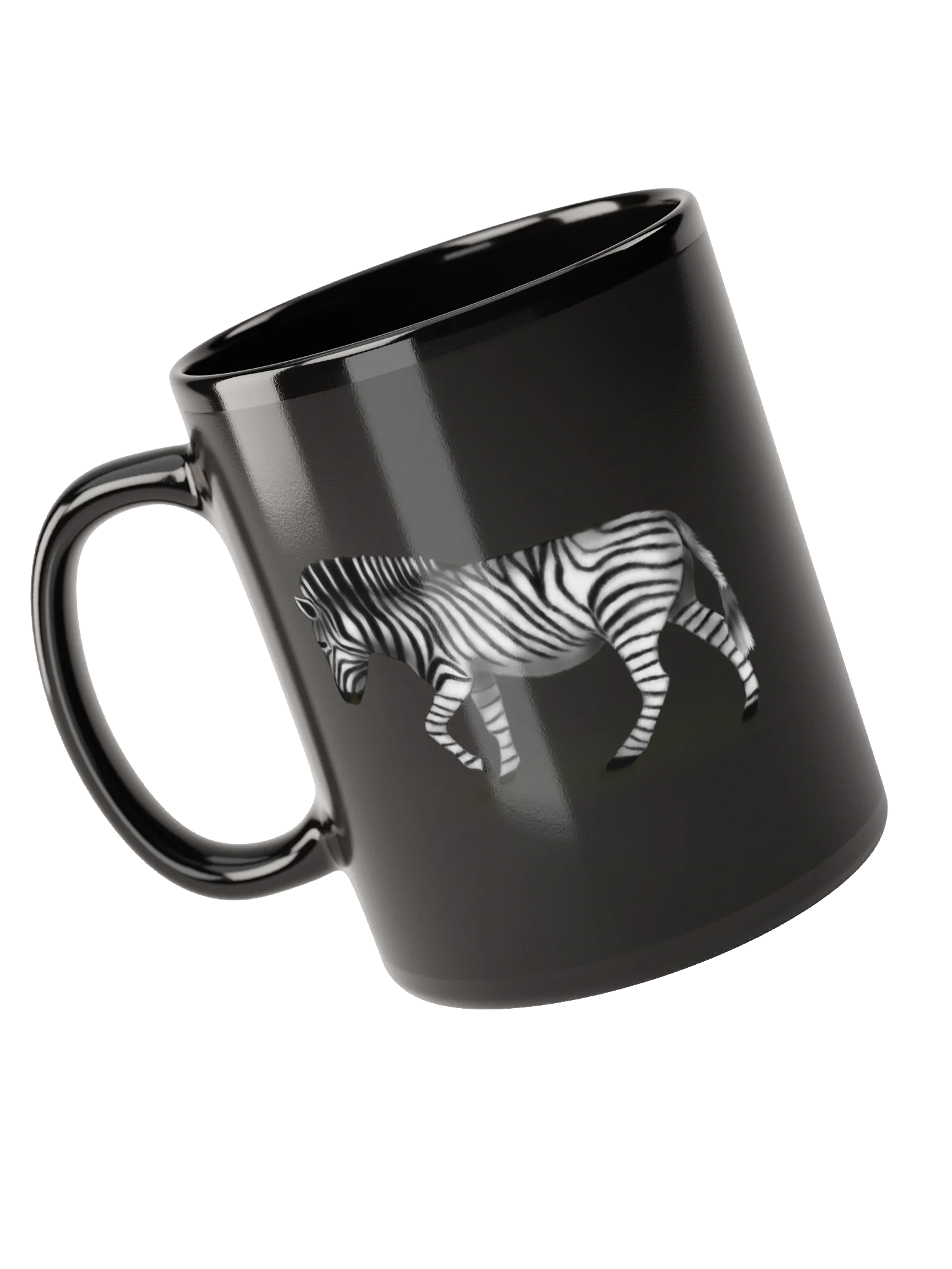 Striped Zebra Black Glossy Mug product image (6)
