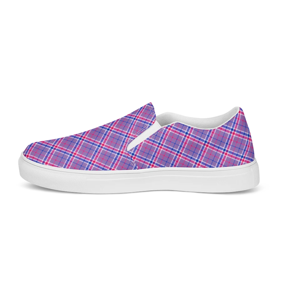 Lavender, Magenta, and Blue Plaid Women's Slip-On Shoes product image (6)