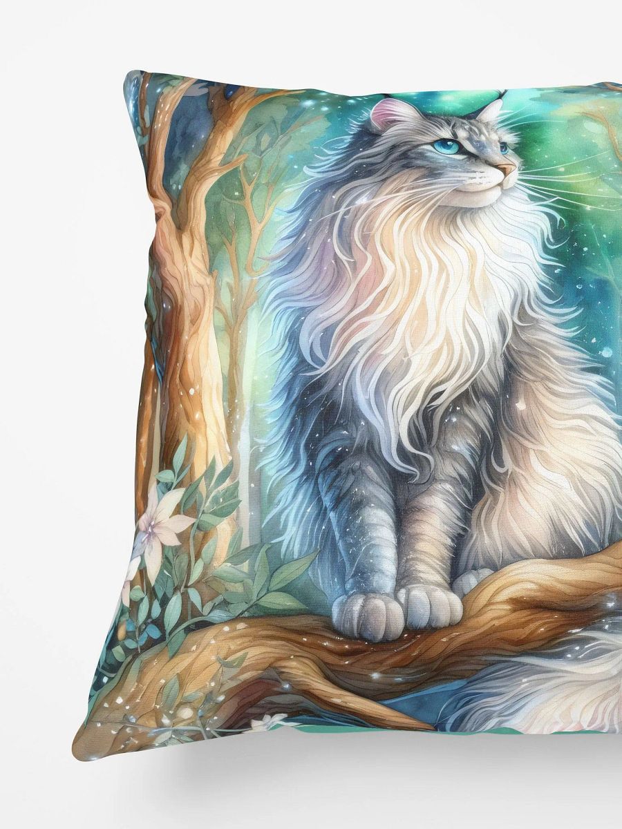 Majestic Cat in a Mystical Forest Pillow product image (5)