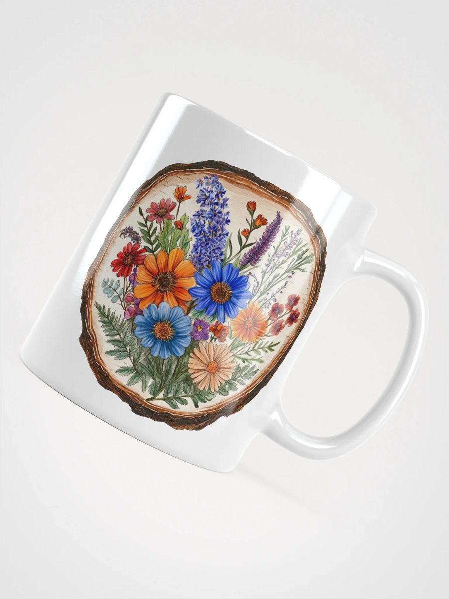 Beautiful Wildflower Round Wood Art Mug product image (4)