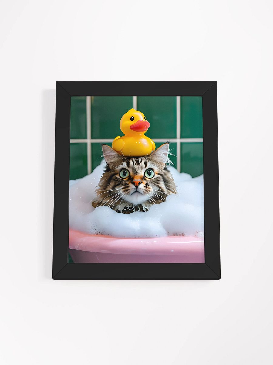 Surprised Cat in Bubble Bath Poster product image (2)