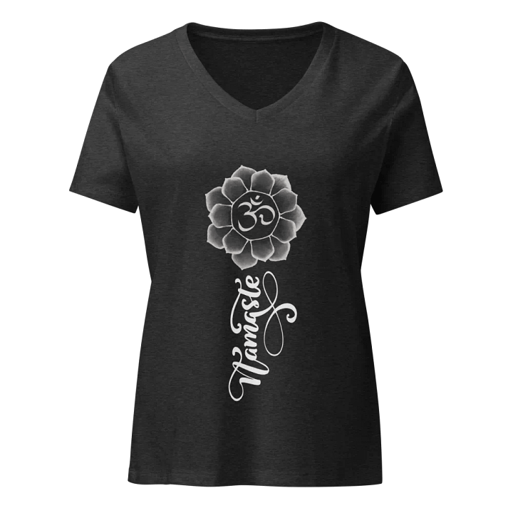 Namaste V Neck T-Shirt with Flower product image (1)