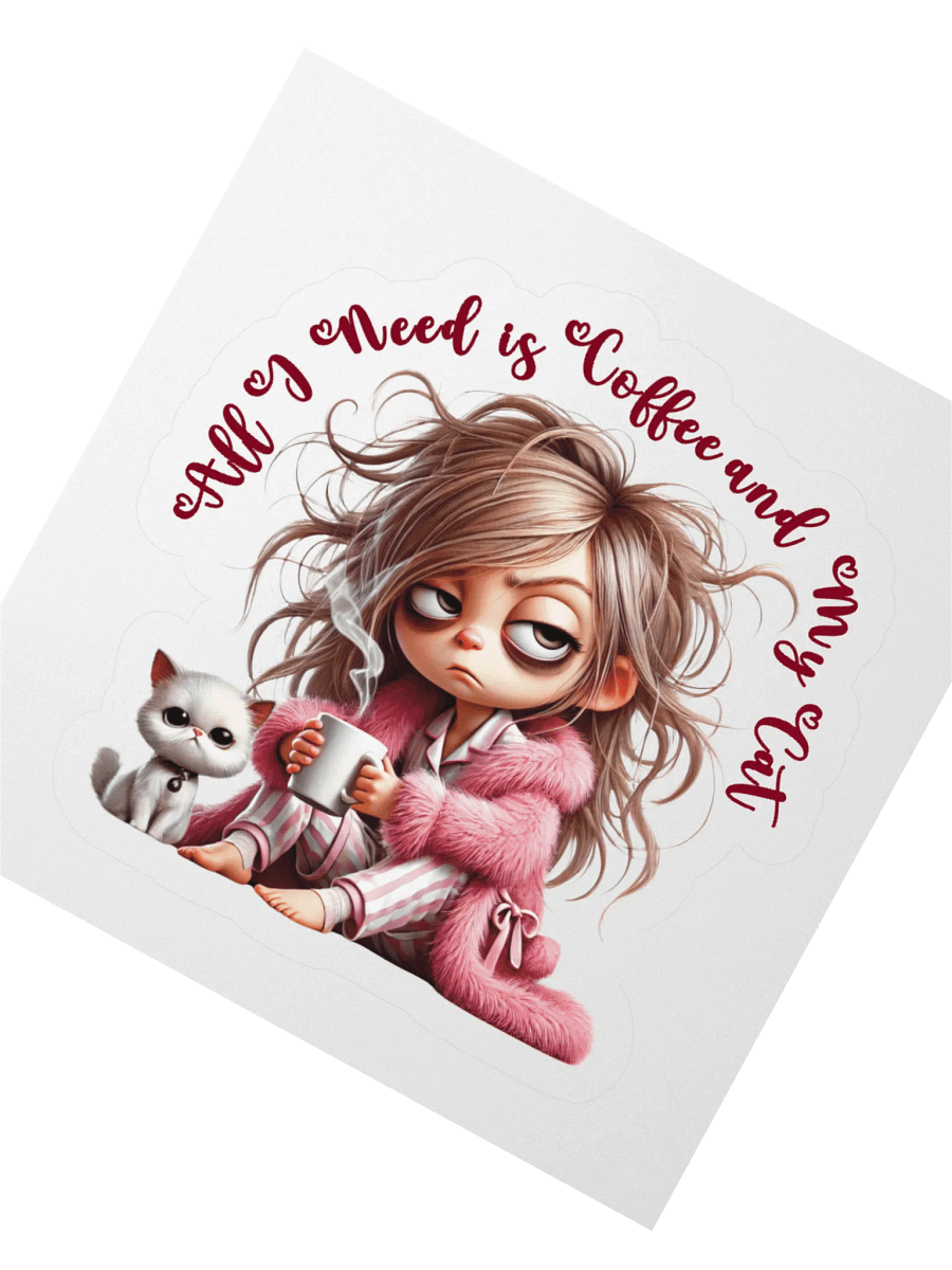 Coffee and Cat Cartoon Stickers product image (4)