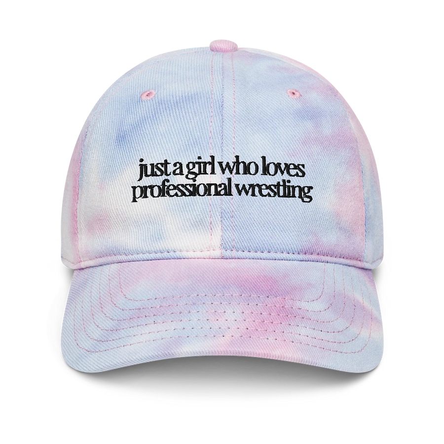 Just A (Wrestling) Girl Embroidered Tie Dye Dad Hat - Black Font product image (5)