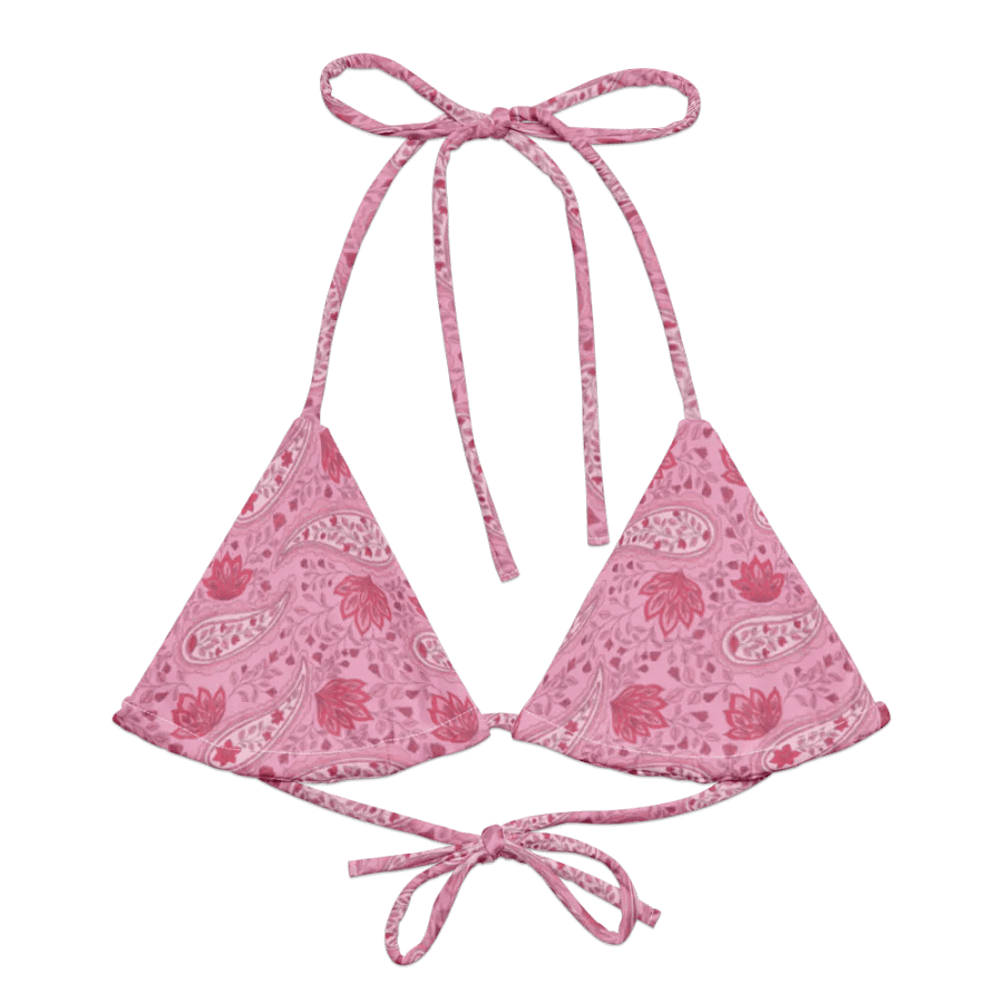 Rosewater Paisley | Recycled Padded String Bikini Top product image (5)