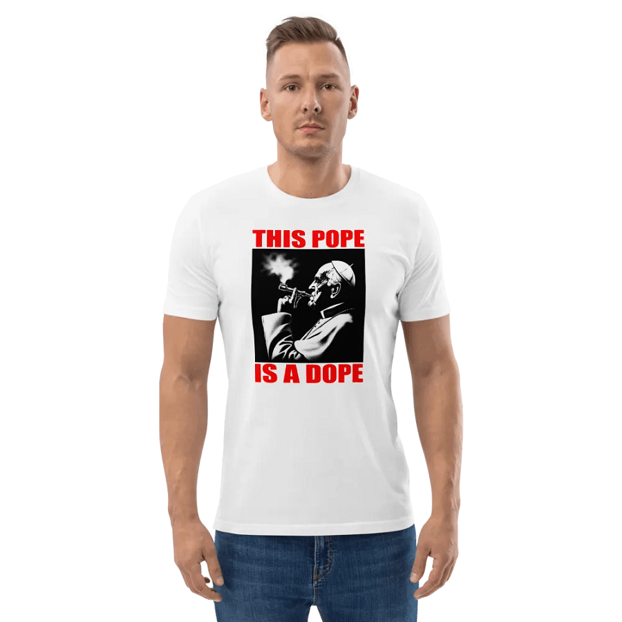 Satirical Pope Smoking T-Shirt This Pope is a Dope product image (2)