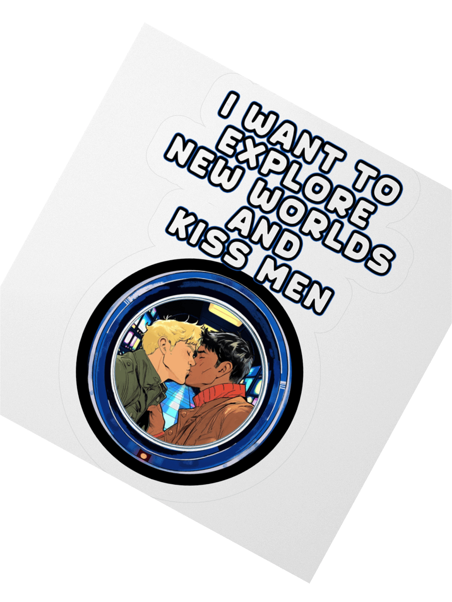 I Want To Explore New Worlds And Kiss Men Kiss Cut Stickers product image (2)