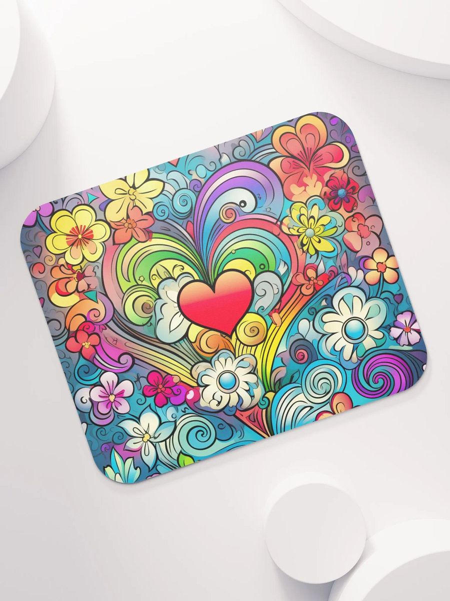 Hearts and Flowers in a Rainbow of Colors - Classic Mouse Pad product image (3)