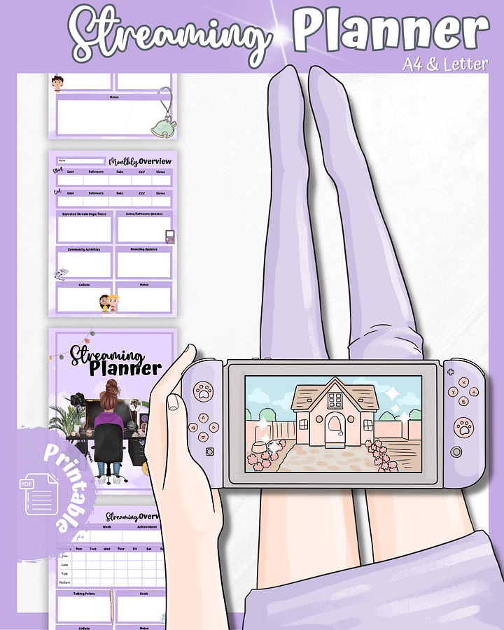 Purple Streaming Planner Printable product image (1)