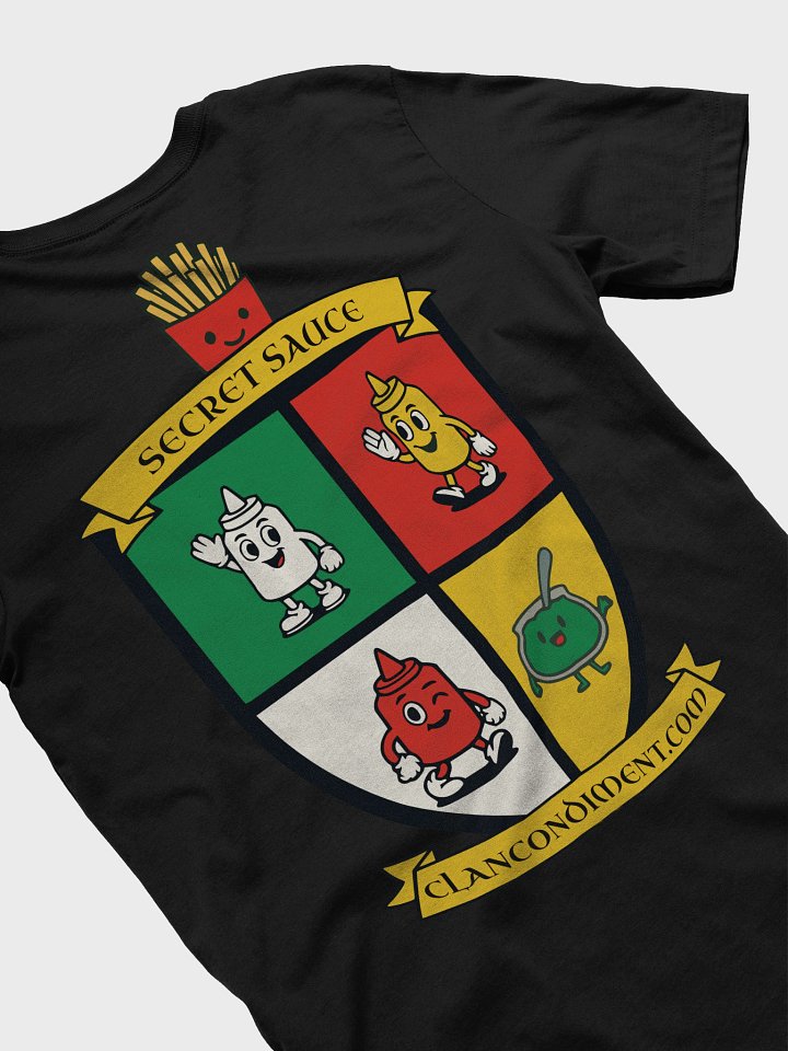 2025 Official Clan Condiment Crest Tee | Front Mini Crest + Full Back Print product image (1)