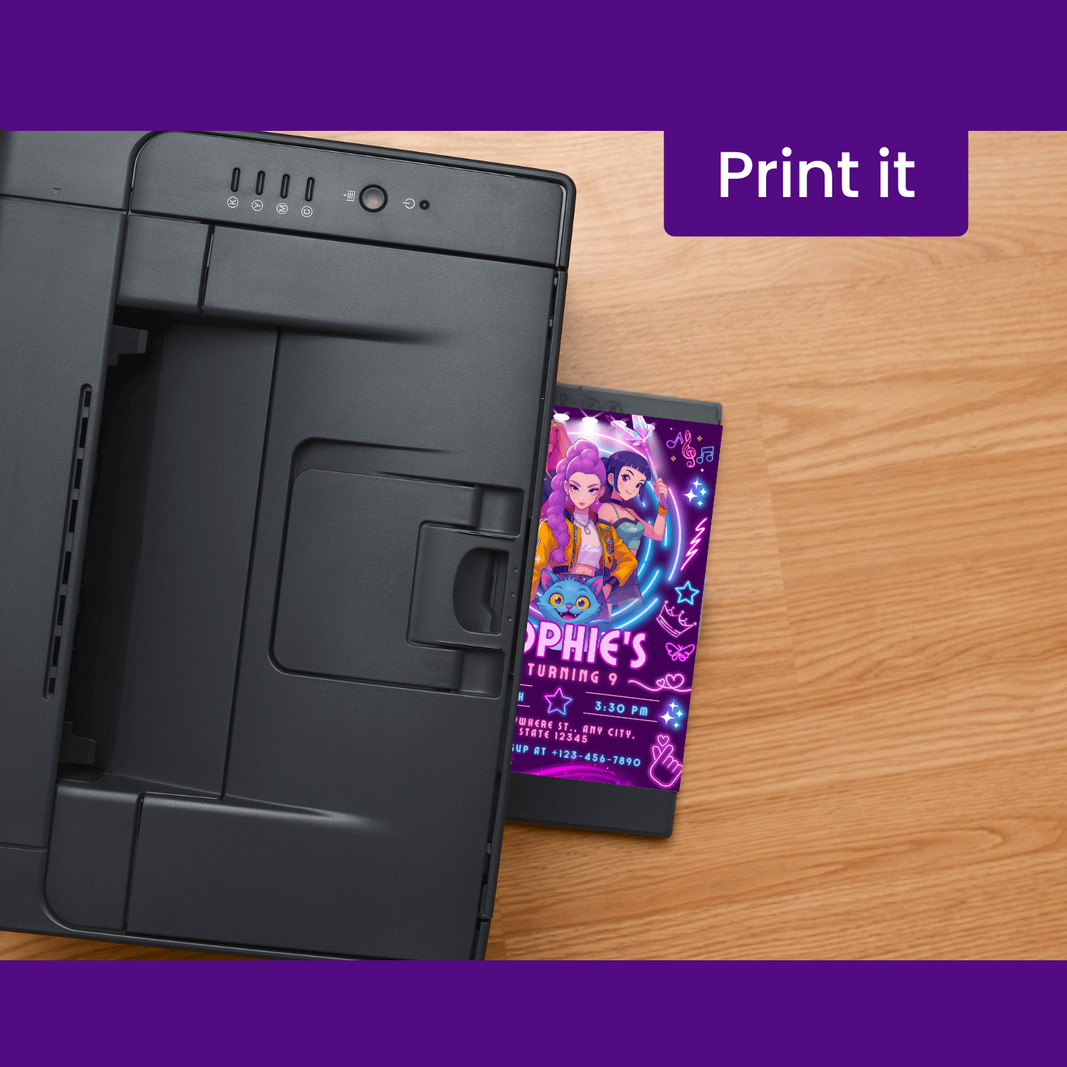 K-Pop Demon Hunters Birthday Invitation – Editable Canva Template product image (3)