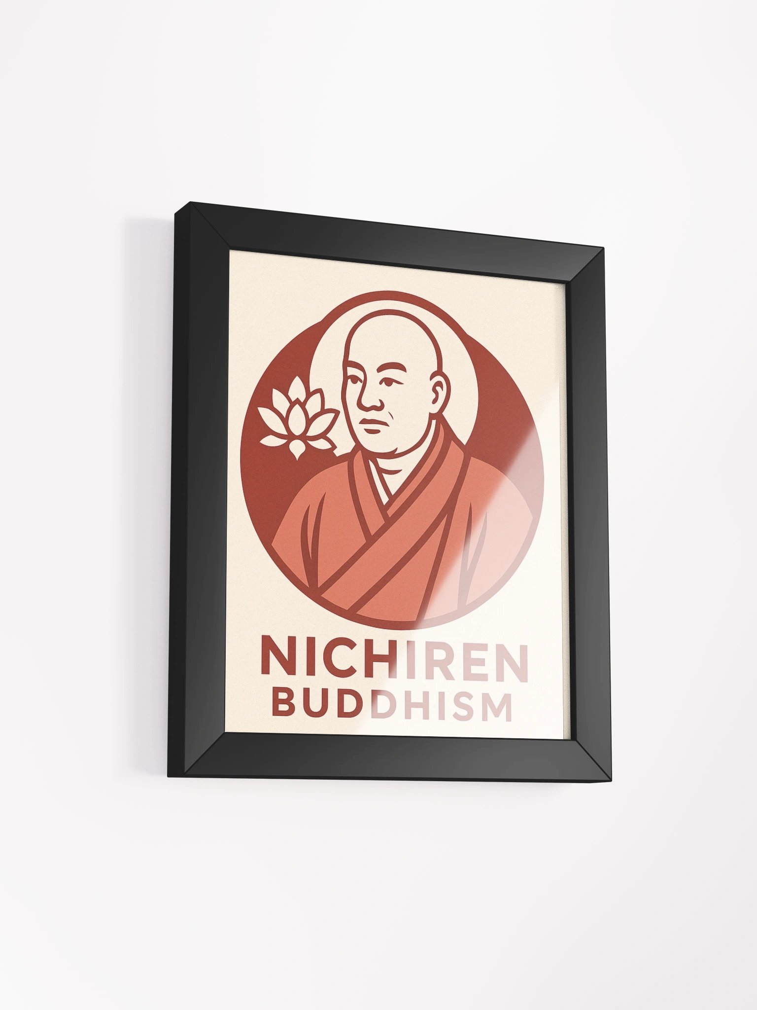 Nichiren Buddhism Framed Poster – Sacred Minimalist Portrait for Devotees product image (2)