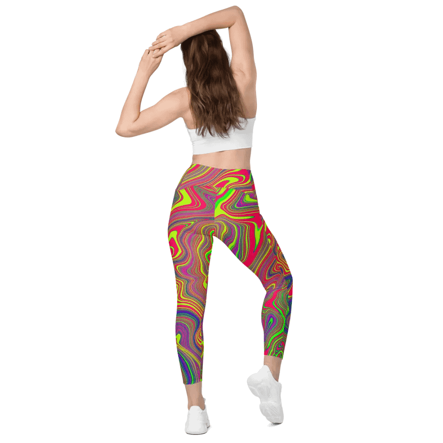 Leggings with Pockets - Colorful Liquid Swirls product image (6)