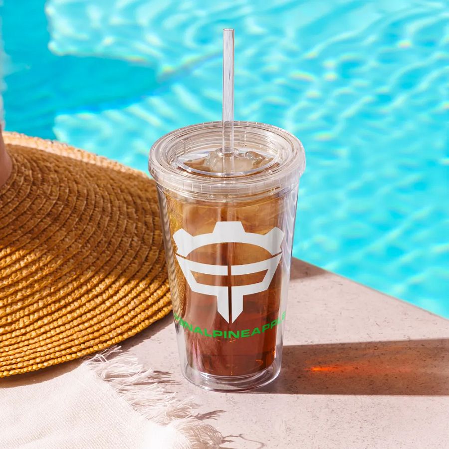 P3nAlPineapple - White Logo Double Wall Clear Plastic Tumble (16oz) product image (10)