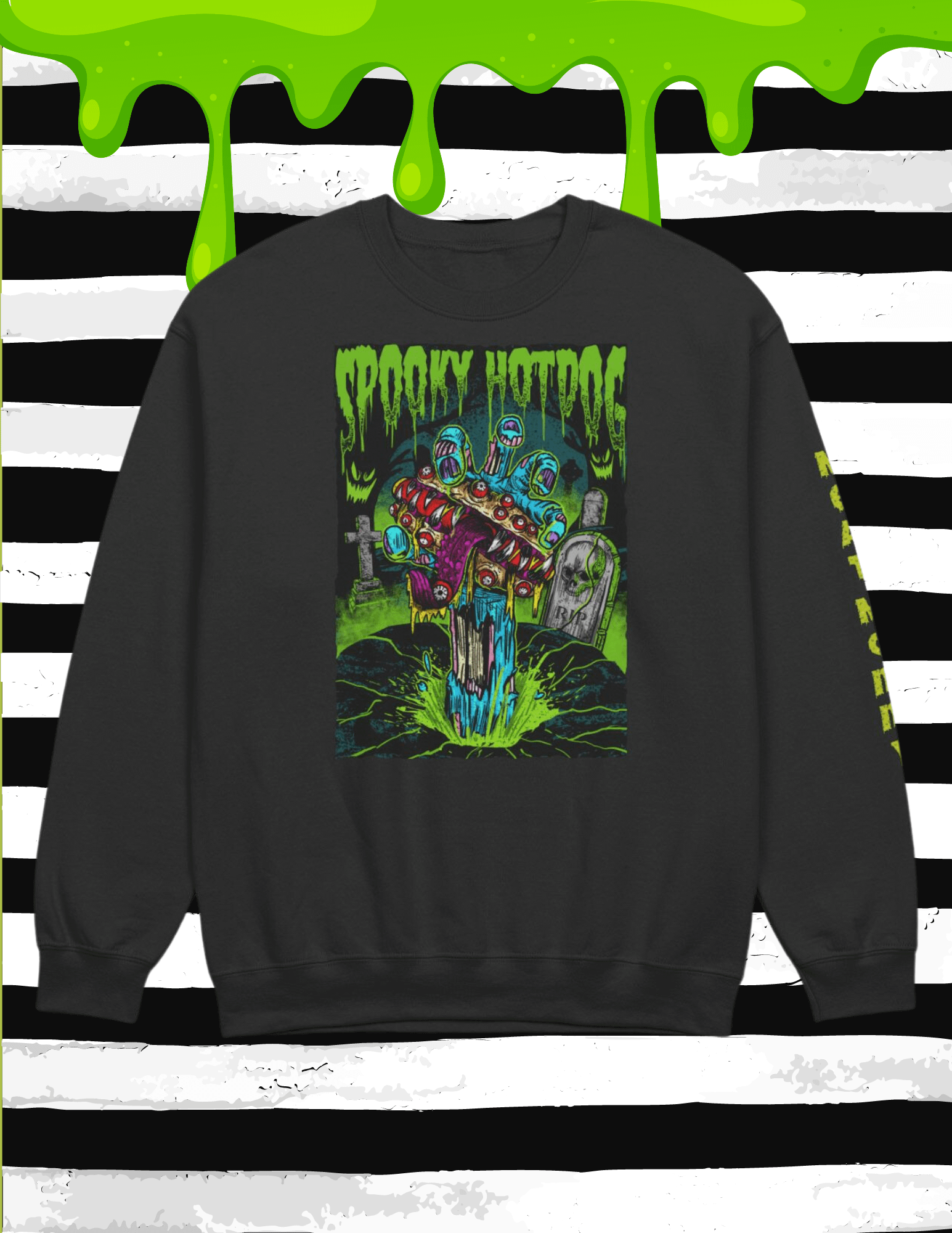 Spooky Hotdog Creature Feature Crew Neck Sweatshirt product image (1)