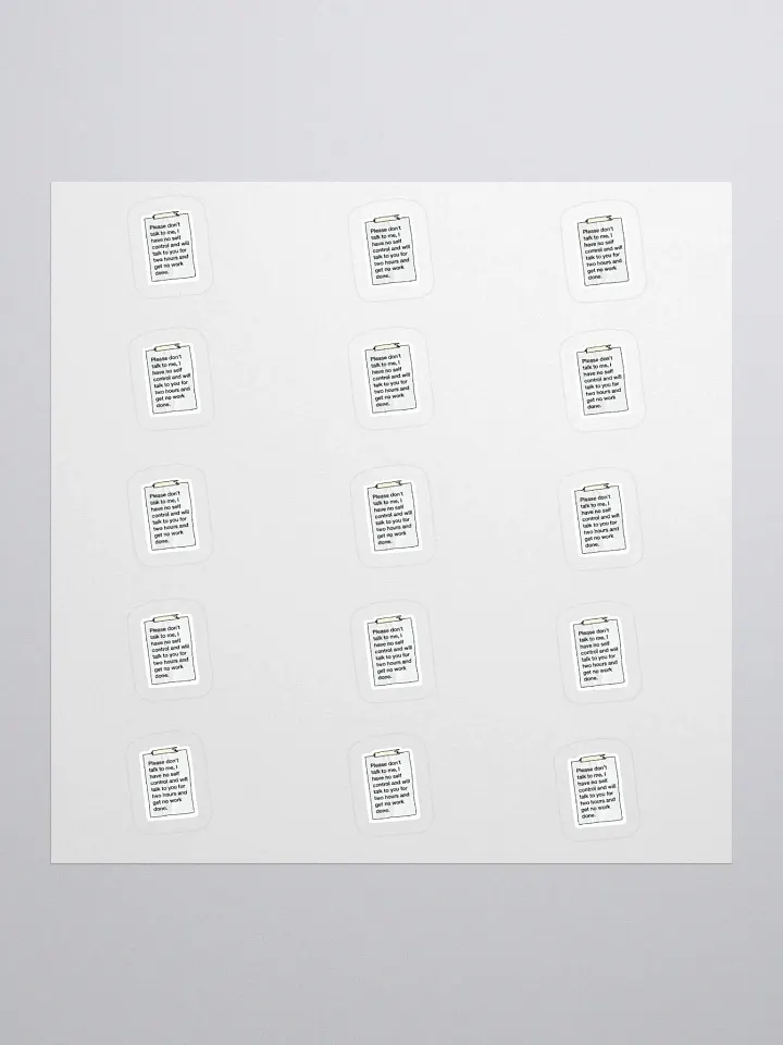 I NEED To Work Sticker (SMALL Sheet) product image (1)