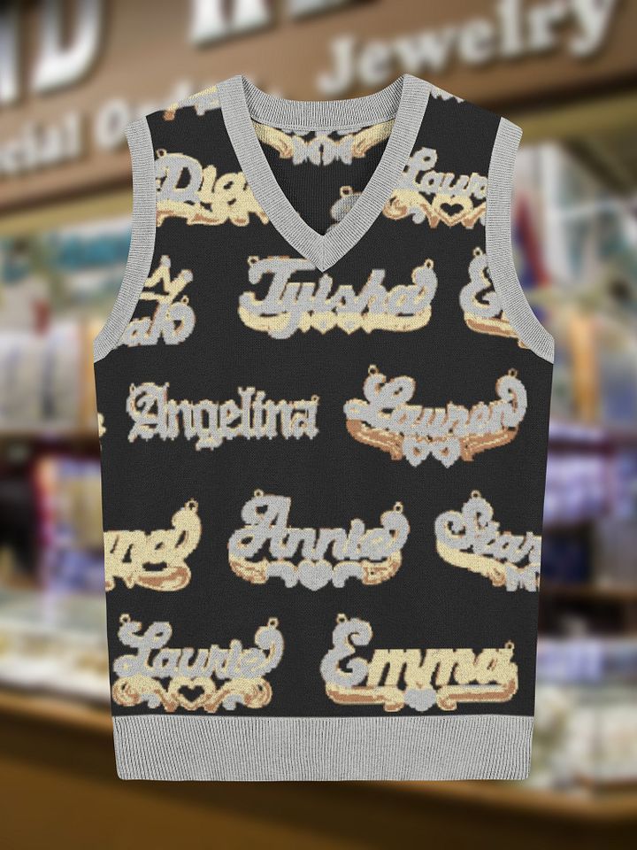 Nameplate Knit V-Neck Sweater product image (1)