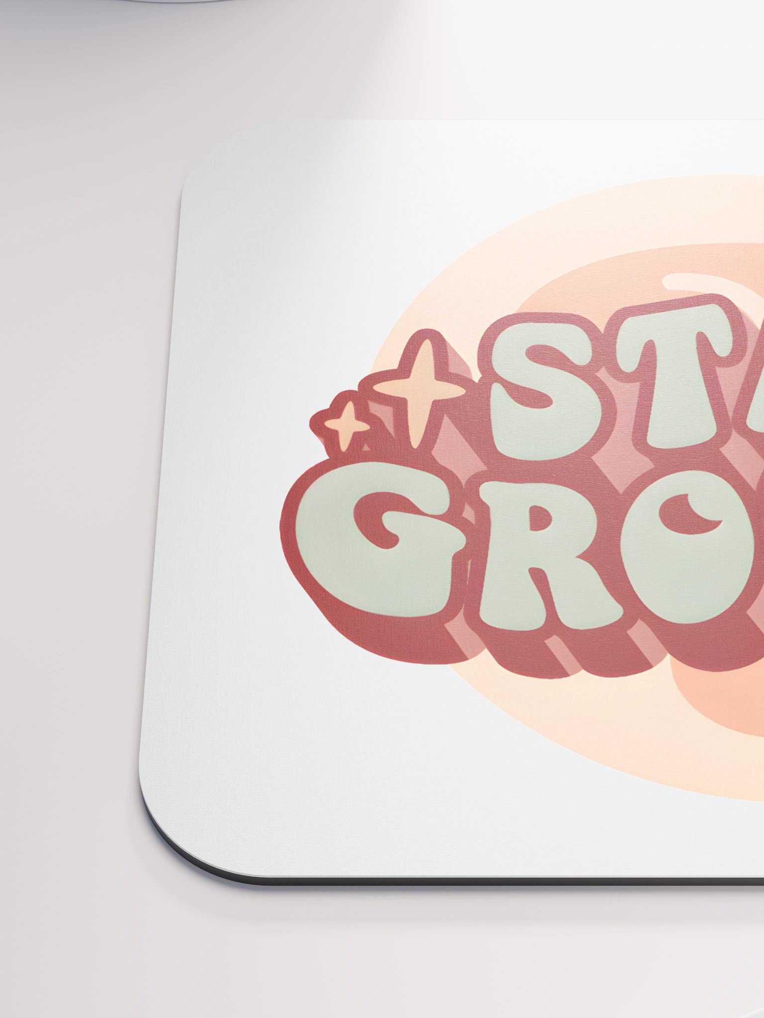 Stay Groovy Mouse Mat - Orange on White product image (6)