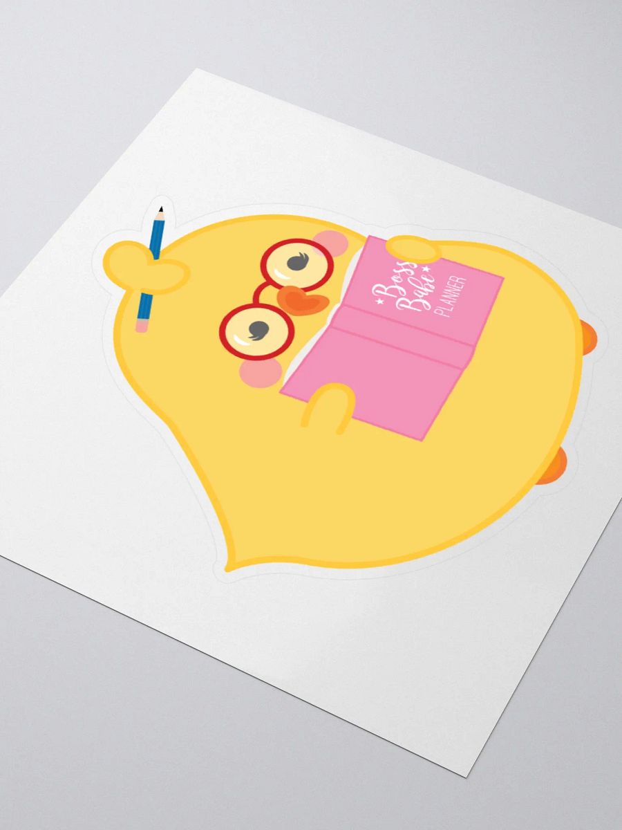 Cute Kawaii Planner Chick Kiss Cut Sticker product image (3)