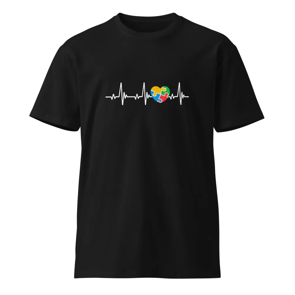 Autism Awareness Heartbeat Unisex Premium T-Shirt product image (1)