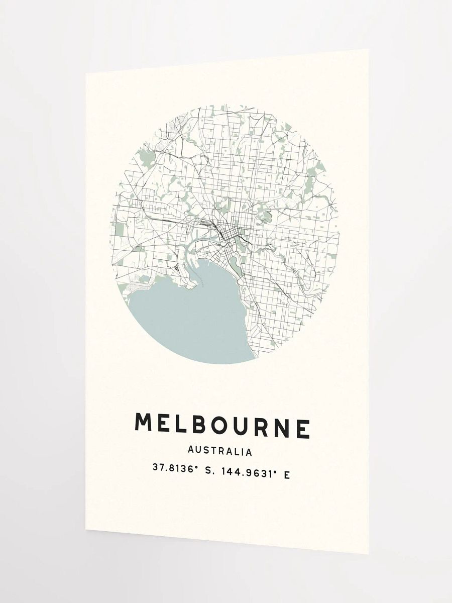 Melbourne Street Map Poster – Beige Minimalist Circular City Art product image (6)