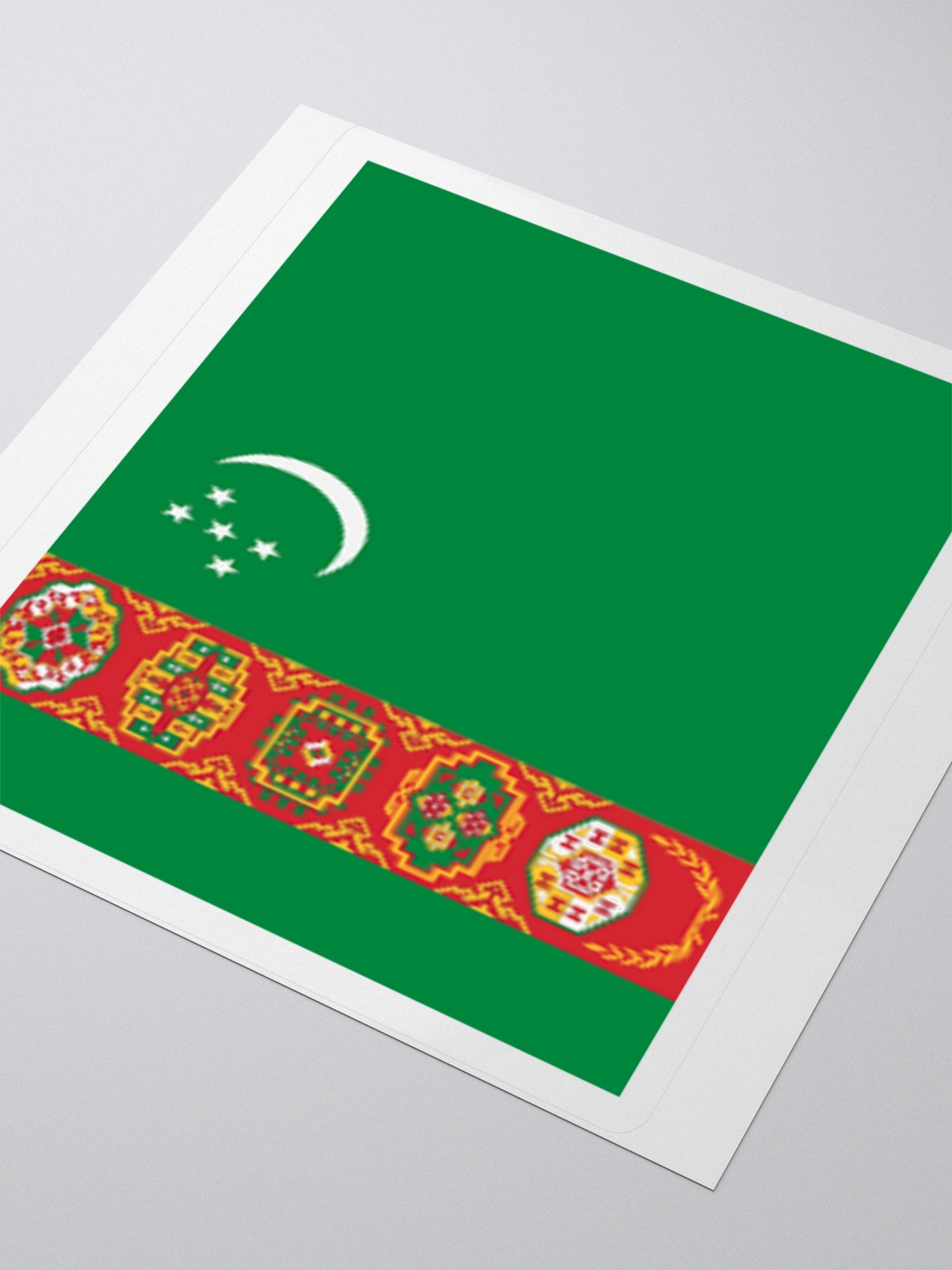 Turkmenistan Flag Sticker | Crescent and Guls Design | Durable Vinyl | 3 Sizes product image (7)