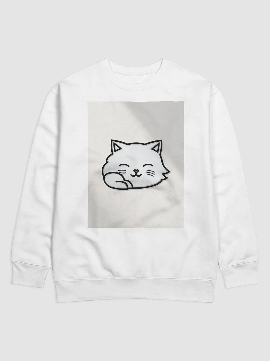 Cozy Cat Nap – A minimalistic sweatshirt with a cute sleeping cat illustration product image (1)