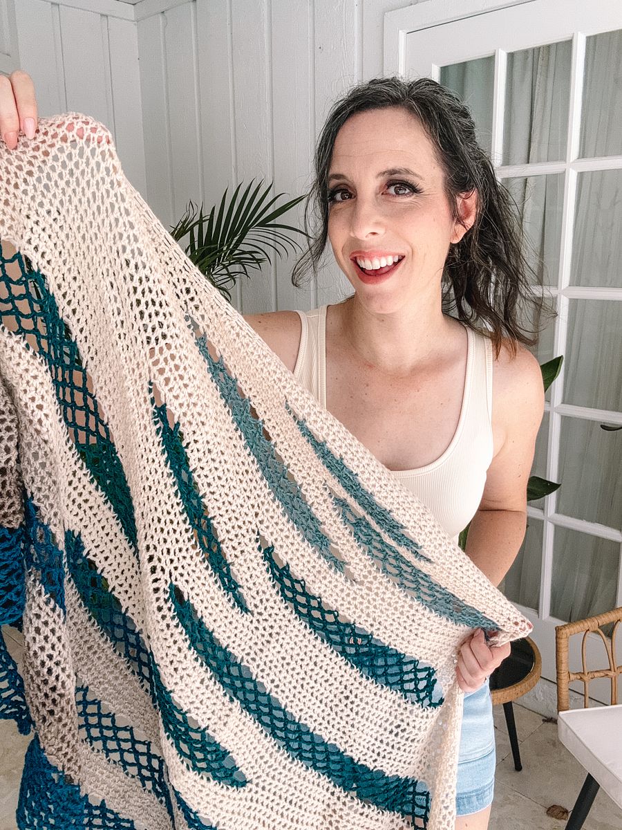 Fisherman's Wharf Short Row Crochet Shawl Pattern product image (5)