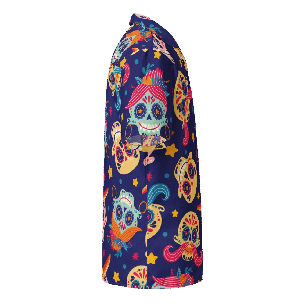 Mexican Art Design-Seamless Calavera Pattern Hawaiian Shirt product image (4)