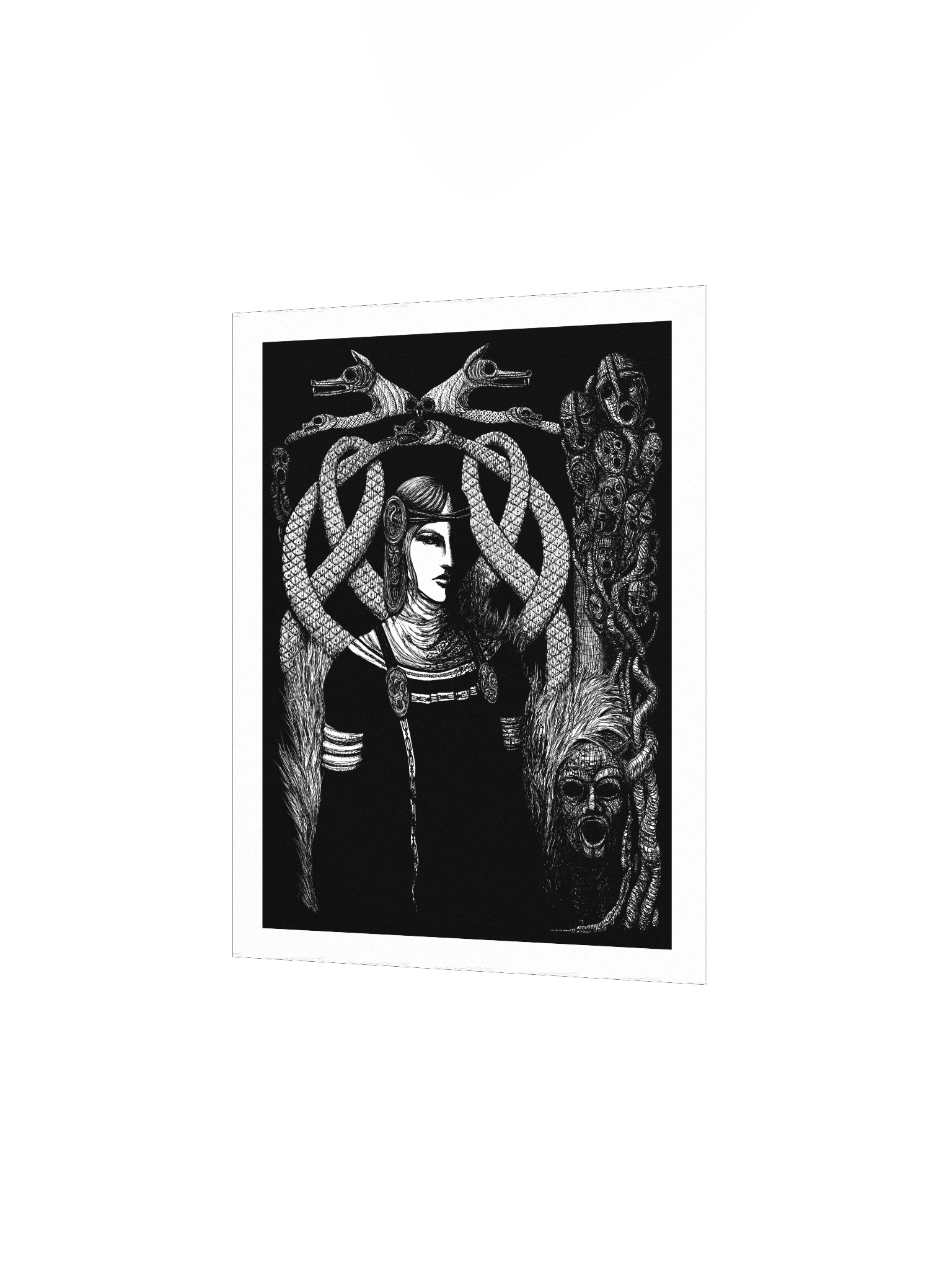 Hel in Black Matte Poster - Norse Mythology Goddess Hel and World Serpent Jörmungandr product image (4)