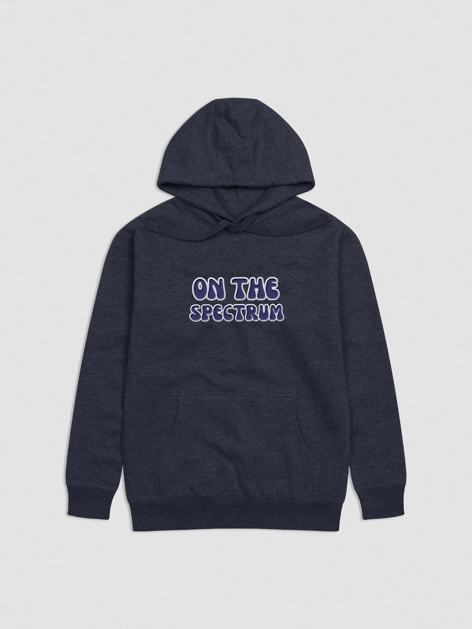 ON THE SPECTRUM lined design (lg., white and navy) embroidered heavyweight hoodie product image (13)