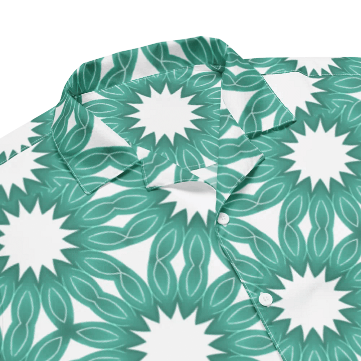 Hawaiian Style Shirt, Button Up, Unisex, White Bursts product image (2)