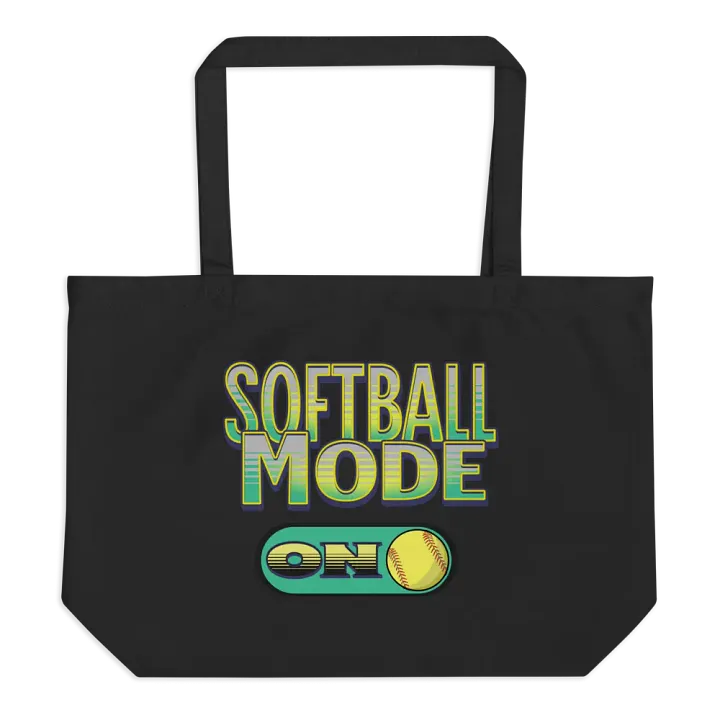 Softball Mode On Softball Mode Eco Tote product image (1)
