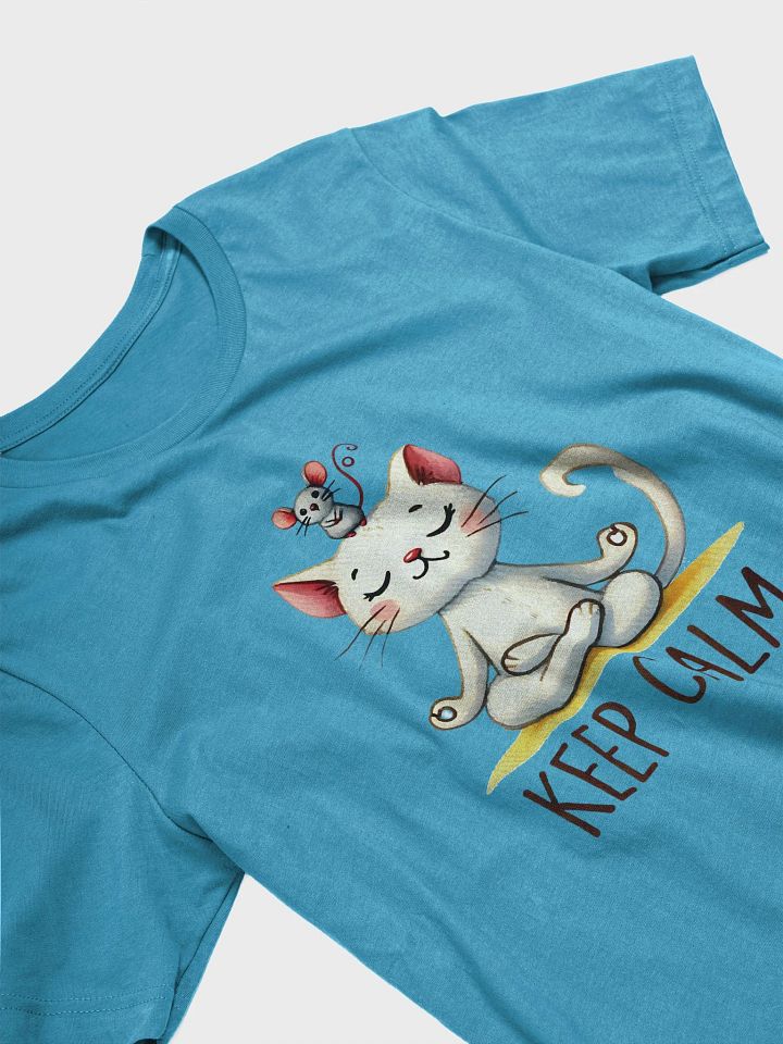 Keep Calm Cat and Mouse T-Shirt - Peaceful Yoga Design product image (2)