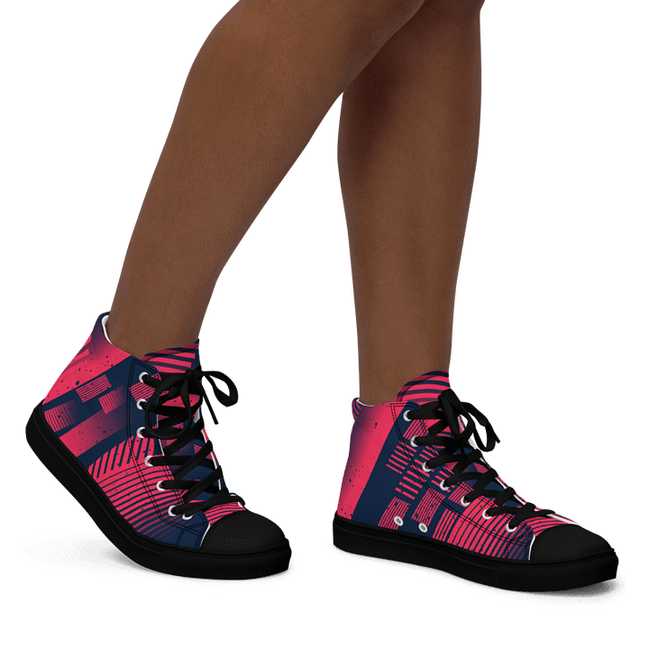 Red Stripes | Women's High Top Sneaker product image (2)