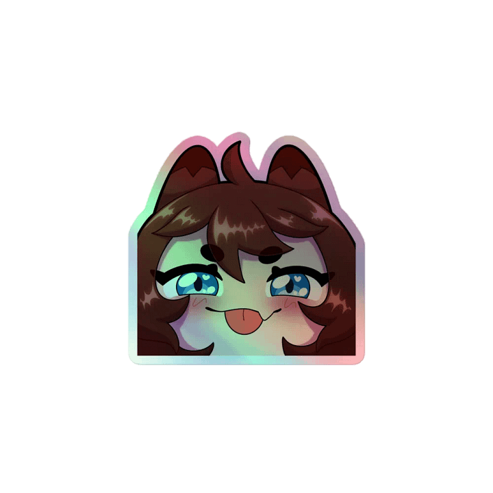 Wolfy Smug Blep Holo Sticker product image (1)