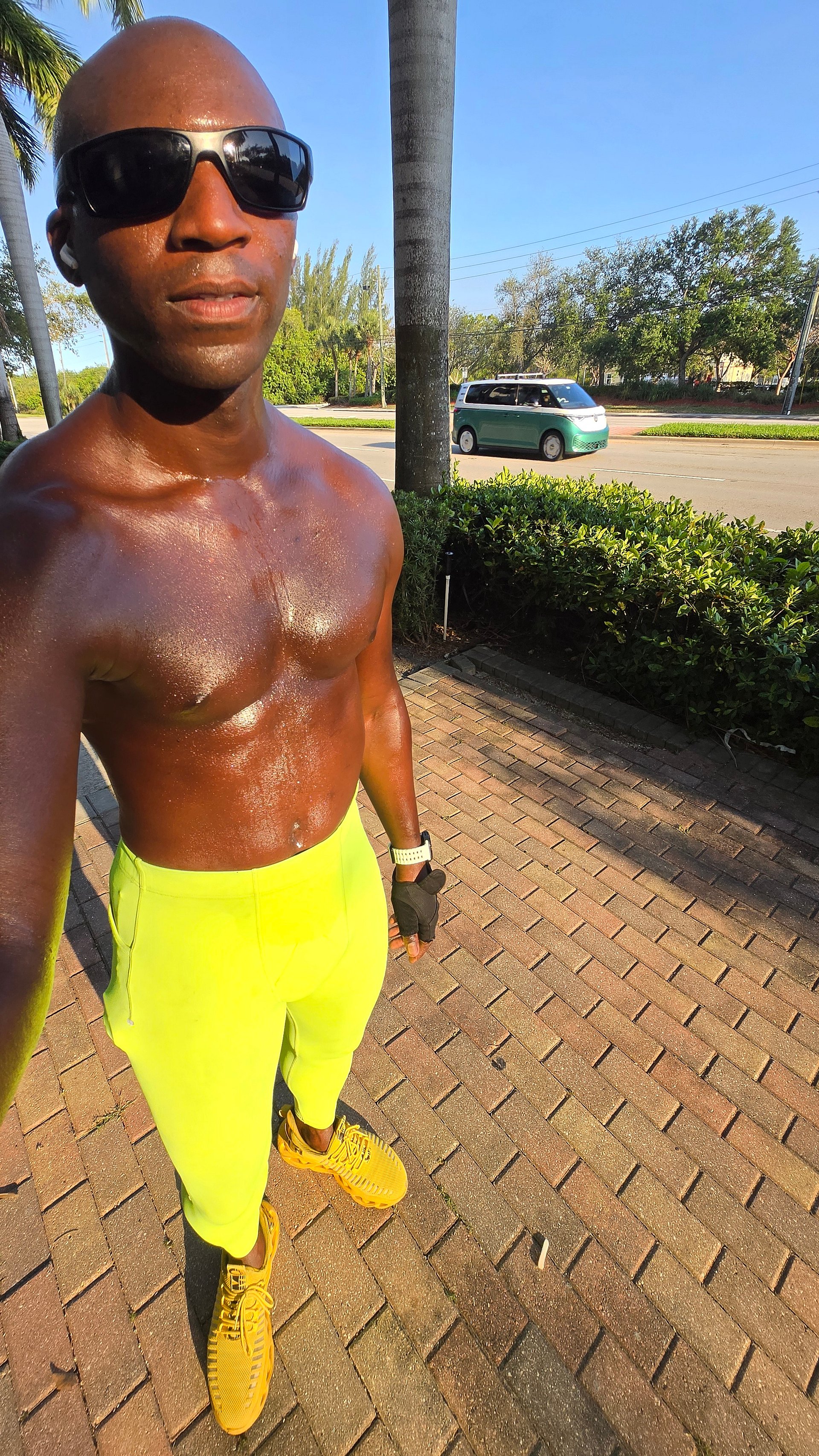 Unisex Neon Green Yoga Shorts product image (6)